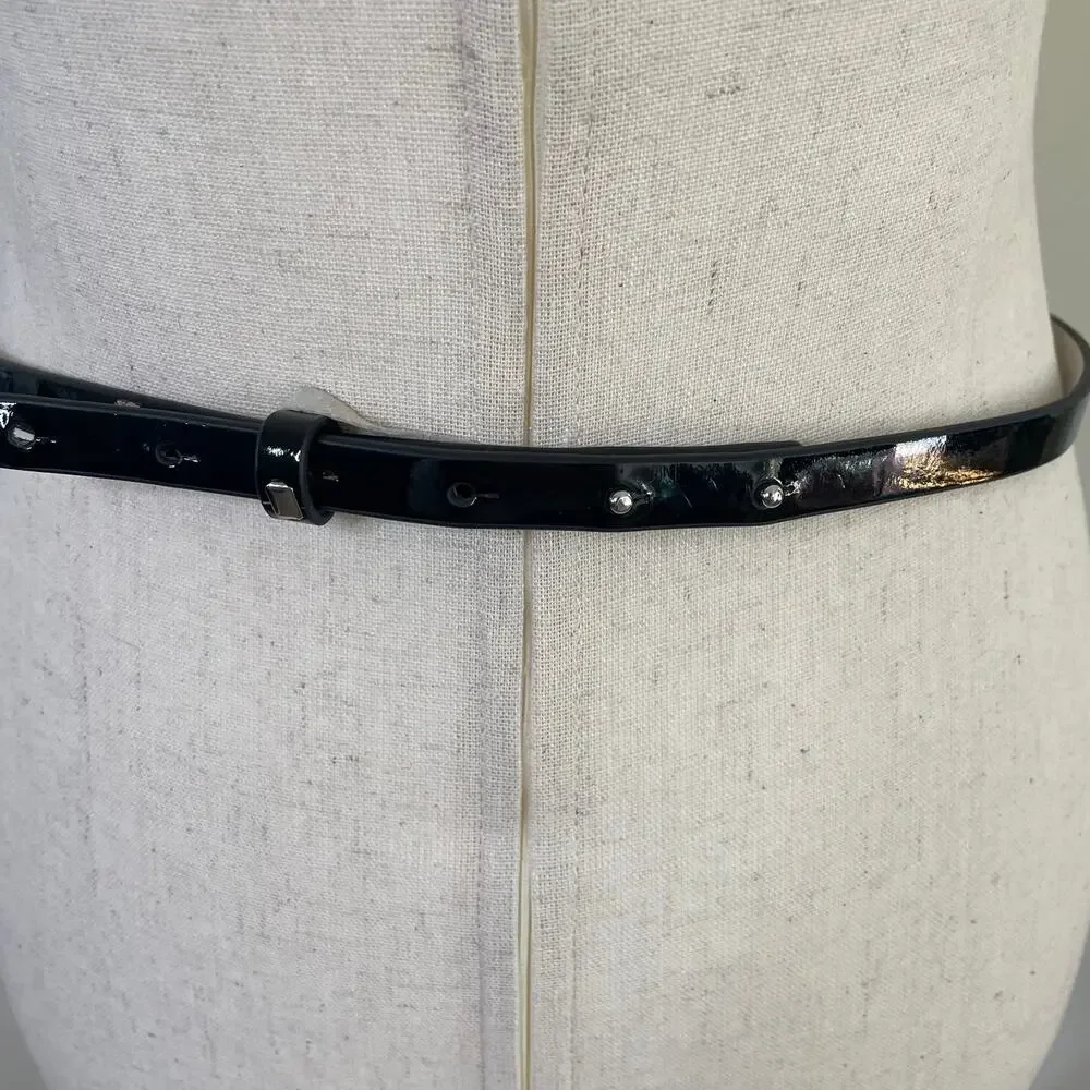 White House Black Market Silver Toned Bow Belt Sz M